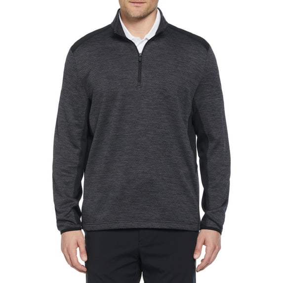 Ben Hogan Men’s and Big Men’s 2-Tone Space Dye Quarter Zip Golf Sweater, up to Size 5XL