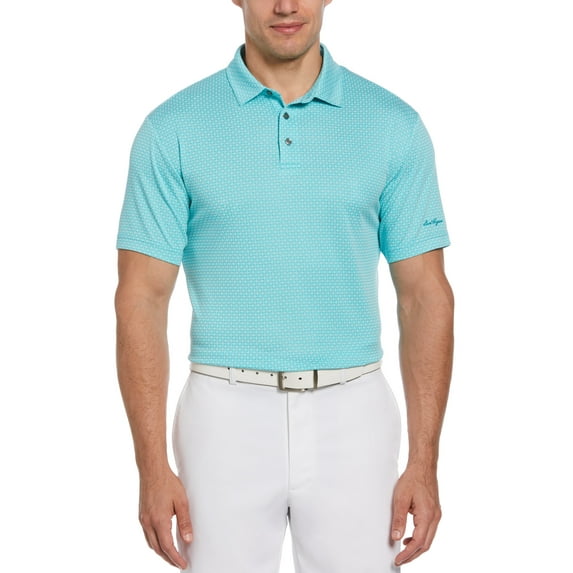 Ben Hogan Men's and Big Men’s Birdseye Geometric Print Jacquard Golf Polo Shirt, up to Size 5XL