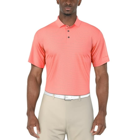 Ben Hogan Men's and Big Men’s Birdseye Geometric Print Jacquard Golf Polo Shirt, up to Size 5XL