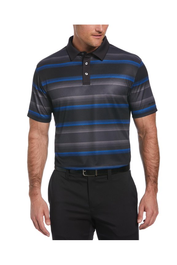 Men's and Big Men's Chest Stripe Golf Polo Shirt, Up to 5XL