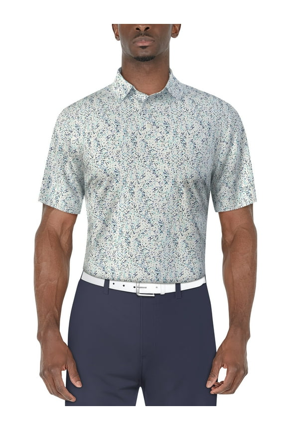 Men's and Big Men’s Confetti Print Short Sleeve Golf Polo Shirt, up to Size 5XL