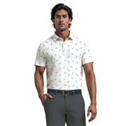 BEN HOGAN Men's and Big Men’s Conversational Drink Printed Short Sleeve Golf Polo Shirt, up to Size 5XL