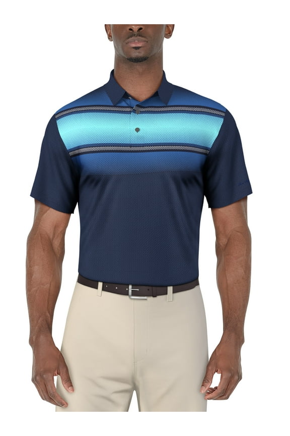 Men's and Big Men’s Digital Ombre Chest Print Short Sleeve Golf Polo Shirt, up to Size 5XL