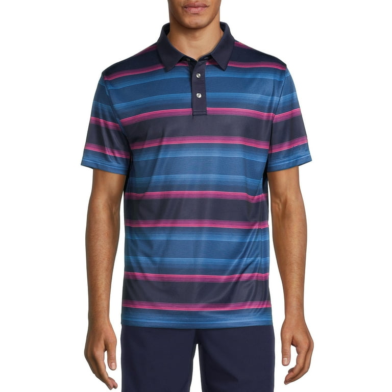 Ben Hogan Men s and Big Men s Digital Ombred Stripe Golf Polo Shirt Sizes up to 5XL Walmart