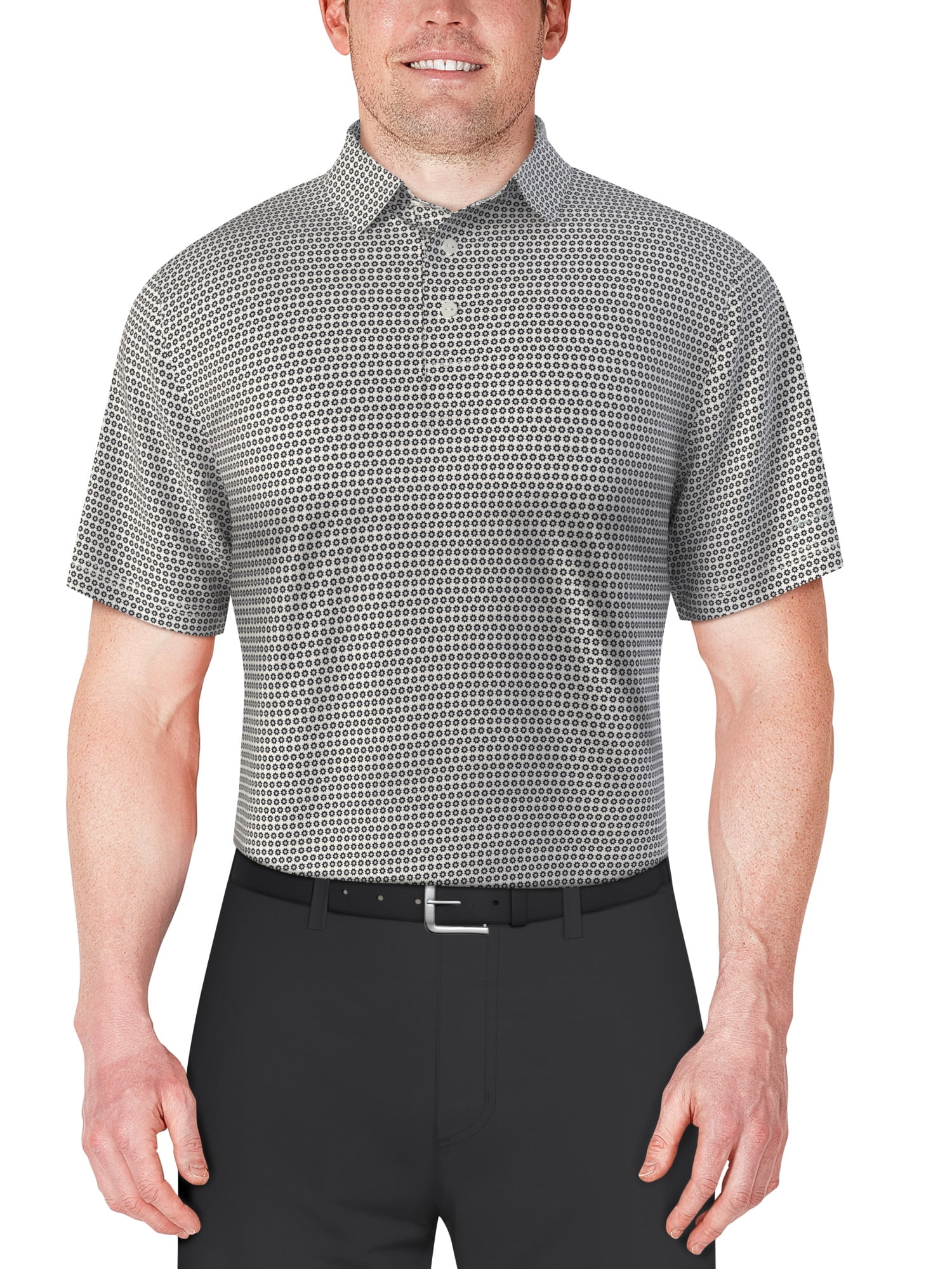 Ben Hogan Men's and Big Men???s Ditsy Floral Print Short Sleeve Golf Polo