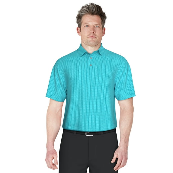 Ben Hogan Men's and Big Men’s Geo Jacquard Golf Polo Shirt, up to Size 5XL