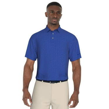 Ben Hogan Men's and Big Men’s Geo Jacquard Golf Polo Shirt, up to Size 5XL