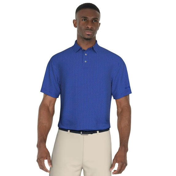 Ben Hogan Men's and Big Men’s Geo Jacquard Golf Polo Shirt, up to Size 5XL