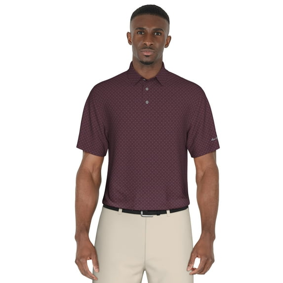 Ben Hogan Men's and Big Men’s Geo Print Golf Polo Shirt, up to Size 5XL