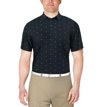 Ben Hogan Men's and Big Men’s Geo Print Short Sleeve Golf Polo Shirt, up to Size 5XL