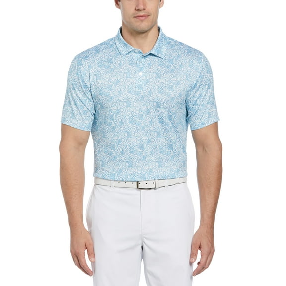 Ben Hogan Men's and Big Men’s Glowing Foliage Print Golf Polo Shirt, up to Size 5XL