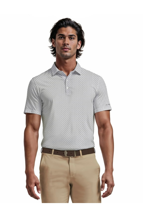 Men's and Big Men’s Golf Clubs Print Short Sleeve Golf Polo Shirt, up to Size 5XL