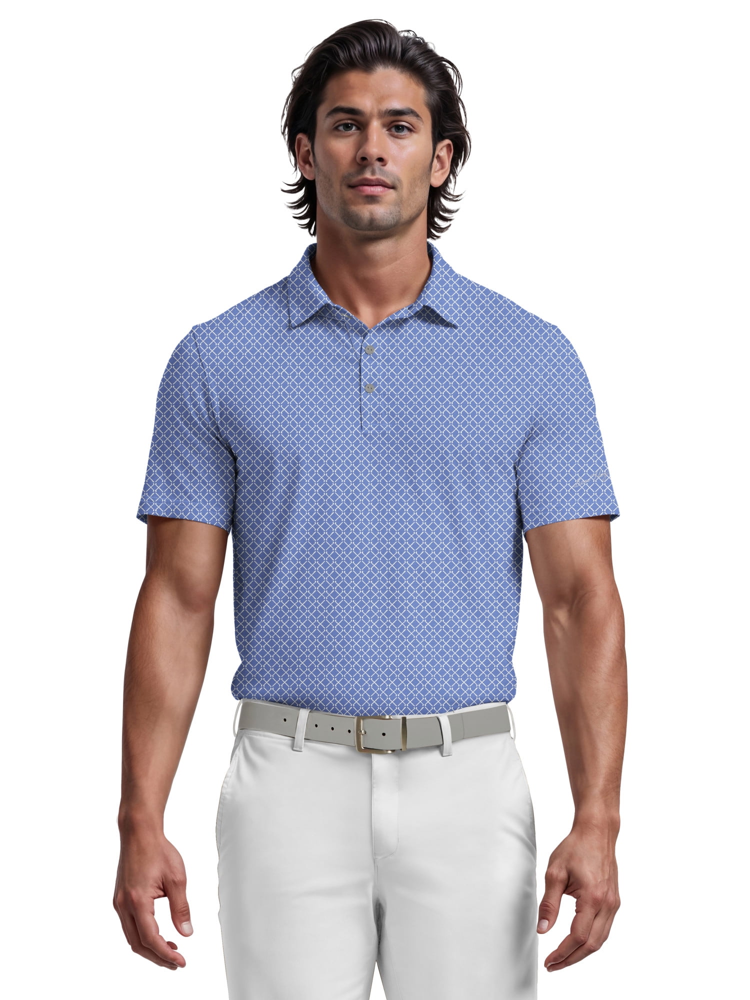 Tan And Brown Tiny Polka Dot Men's Golf Shirts