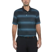 Ben Hogan Men's and Big Men’s Heathered Fashion Stripe Print Golf Polo Shirt, up to Size 5XL