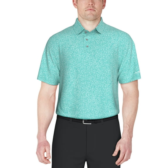 Ben Hogan Men's and Big Men’s Micro Floral Golf Polo Shirt, up to Size 5XL