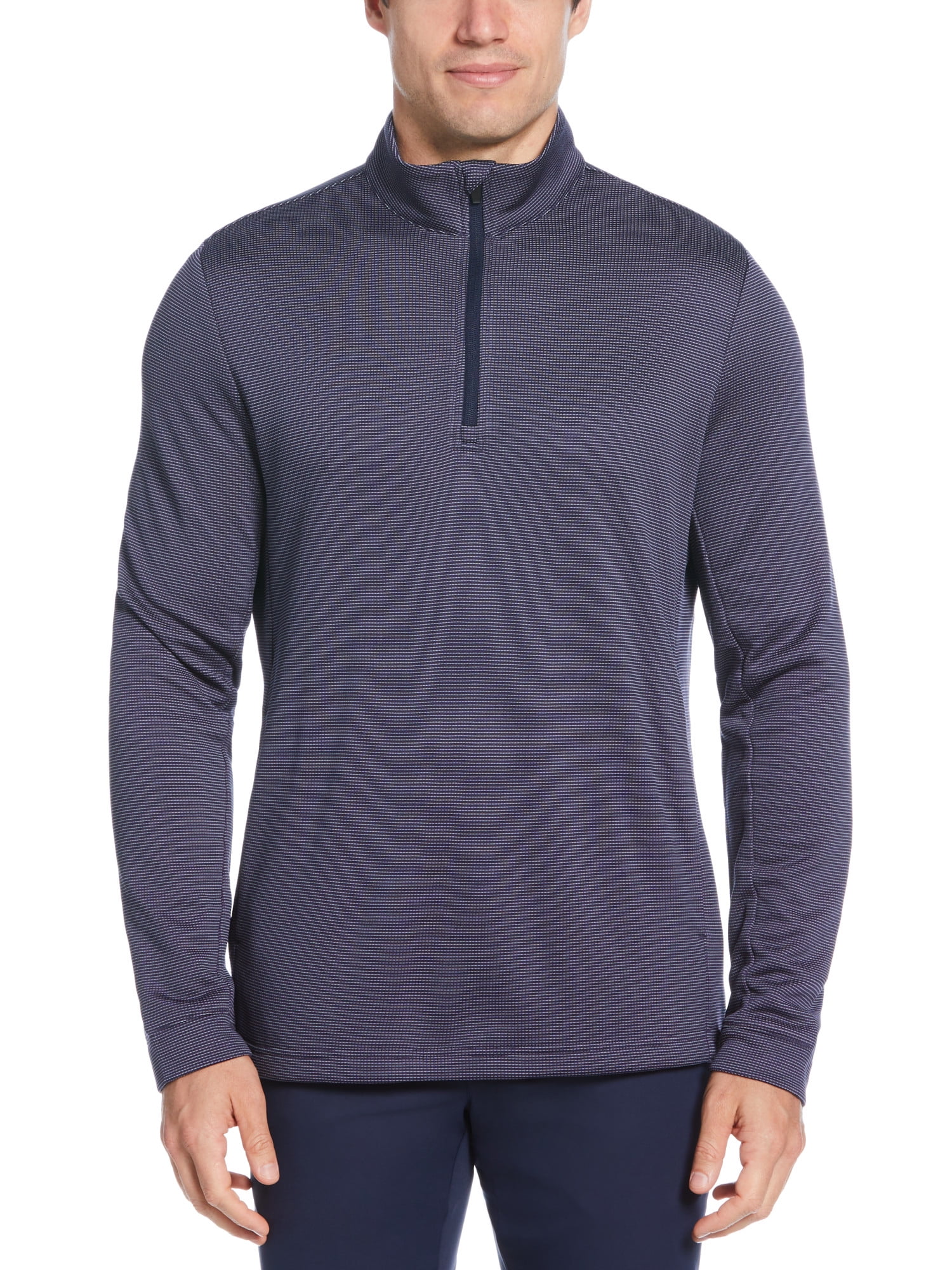 Ben Hogan Men's and Big Men's Micro Jacquard 1/4 Zip Golf Sweater