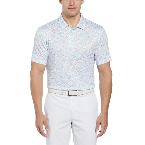 Ben Hogan Men's and Big Men’s Mini Drink Print Golf Polo Shirt, up to Size 5XL