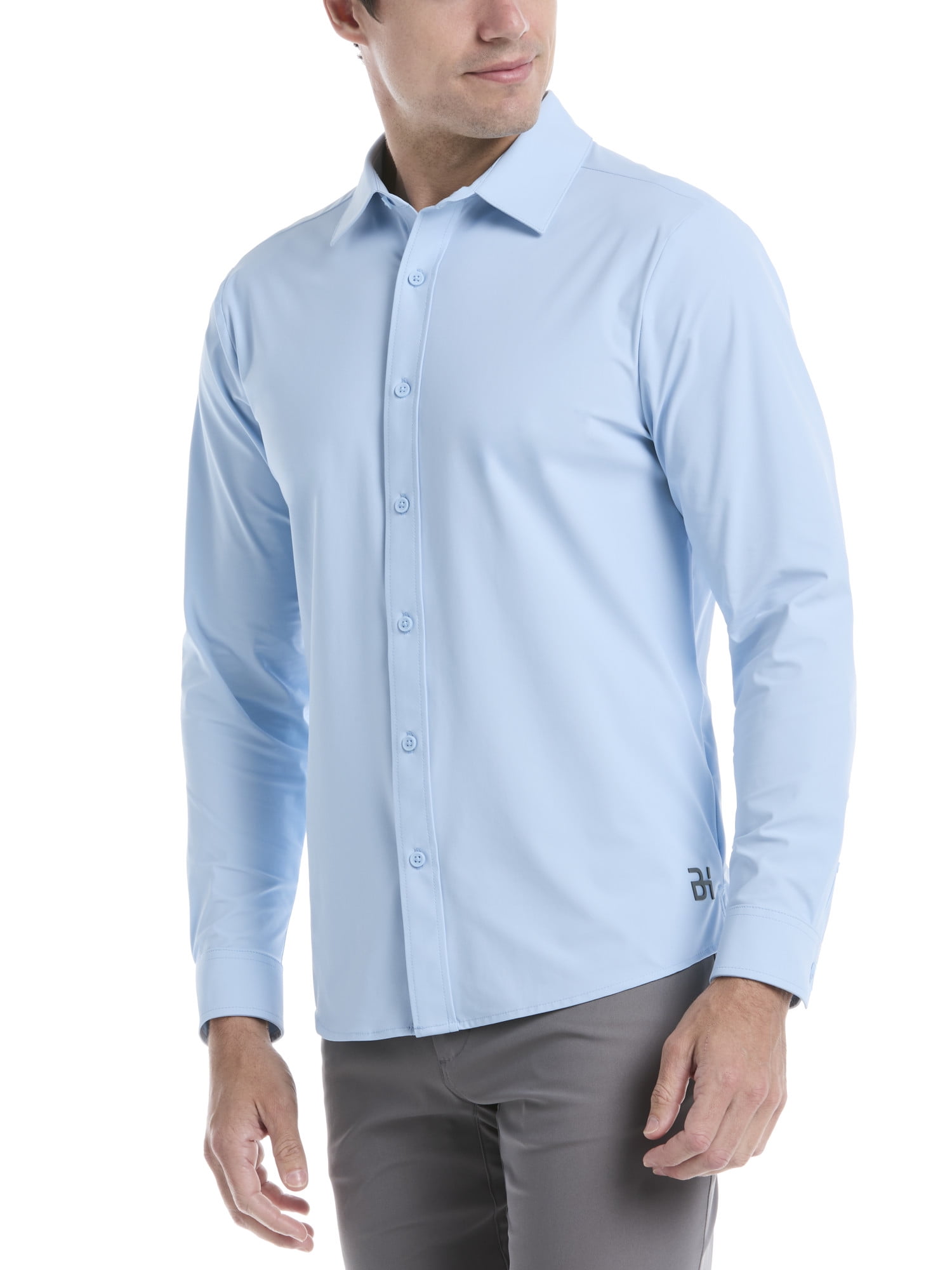 Ben Hogan Men's and Big Men's Performance Long Sleeve Button-Down Golf Shirt, Size S-5XL