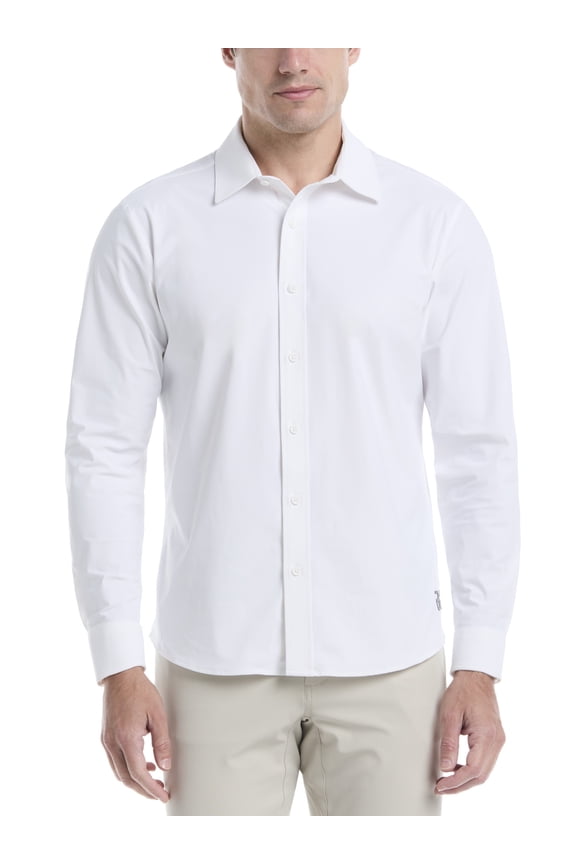 Men's and Big Men's Performance Long Sleeve Button-Down Golf Shirt, Size S-5XL