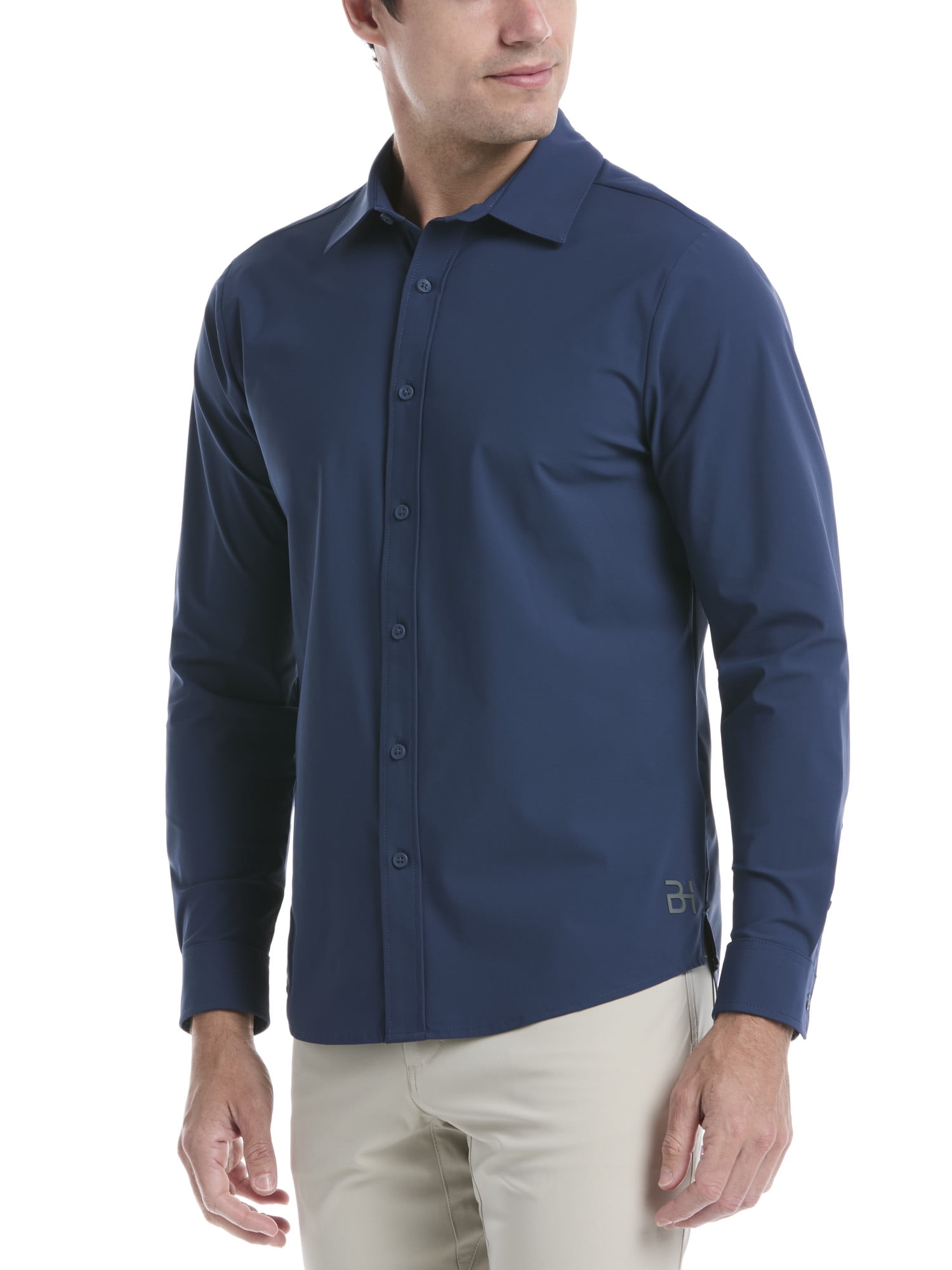 Ben Hogan Men's and Big Men's Performance Long Sleeve Button-Down Golf Shirt, Size S-5XL