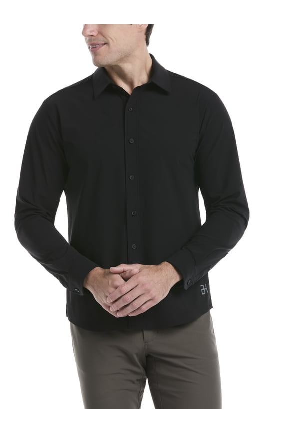 Men's and Big Men's Performance Long Sleeve Button-Down Golf Shirt, Size S-5XL