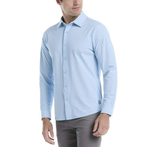 Men's and Big Men's Performance Long Sleeve Button-Down Golf Shirt, Size S-5XL