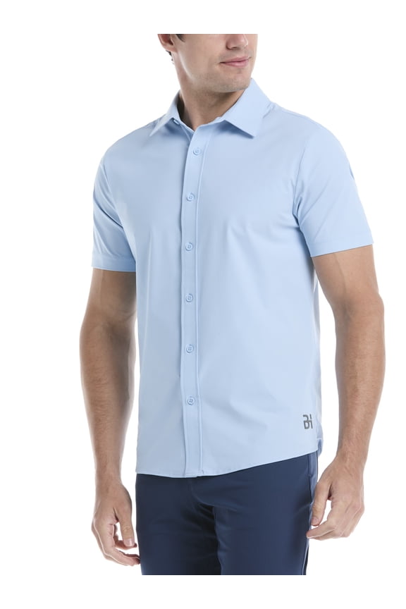 Men's and Big Men's Performance Short Sleeve Button-Down Golf Shirt, Size S-5XL