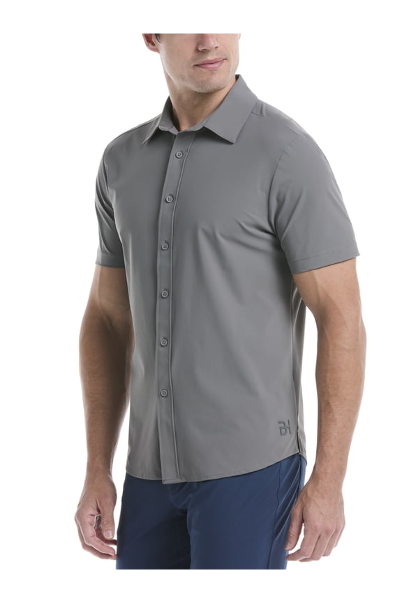 Men's and Big Men's Performance Short Sleeve Button-Down Golf Shirt, Size S-5XL