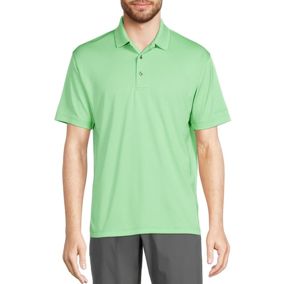 Ben Hogan Men's and Big Men's Performance Short Sleeve Textured Golf Polo Shirt, Up to 5XL