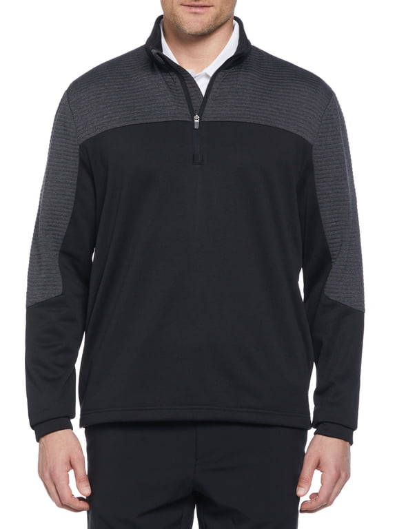 Men’s and Big Men’s Pro Knit Ottoman Quarter Zip Golf Jacket, up to Size 5XL