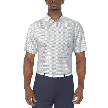 Ben Hogan Men's and Big Men’s Retro Golf Print Short Sleeve Golf Polo Shirt, up to Size 5XL