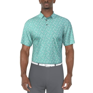 Ben Hogan Men's and Big Men’s Spring Break Drink Print Short Sleeve Golf Polo Shirt, up to Size 5XL