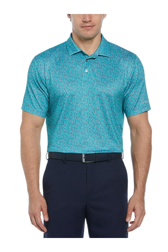 Men's and Big Men's Summer Drink Print Golf Polo Shirt, up to Size 5X