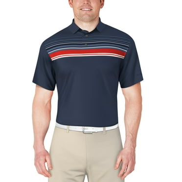 Ben Hogan Men's and Big Men’s Textured Chest Print Short Sleeve Golf Polo Shirt, up to Size 5XL
