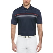 BEN HOGAN Men's and Big Men's Textured Color Block Chest Print Golf Polo Shirt, up to Size 5X