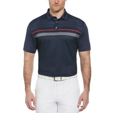 Ben Hogan Men's and Big Men's Textured Color Block Chest Print Golf Polo Shirt, up to Size 5X