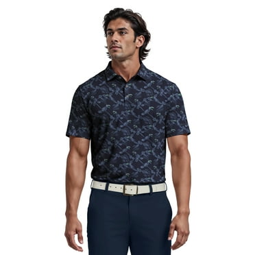 Ben Hogan Men's and Big Men’s Toucan Birds Print Short Sleeve Golf Polo Shirt, up to Size 5XL