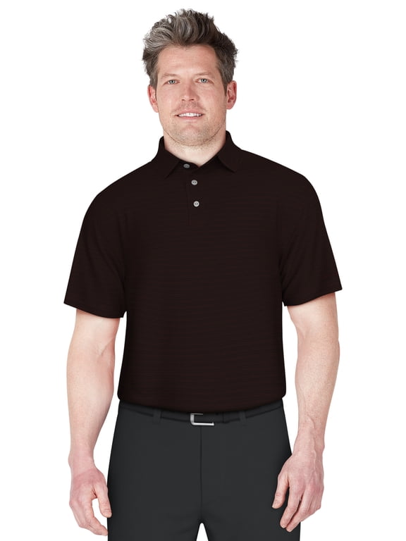 Men's and Big Men’s Zig Zag Jacquard Golf Polo Shirt, up to Size 5XL