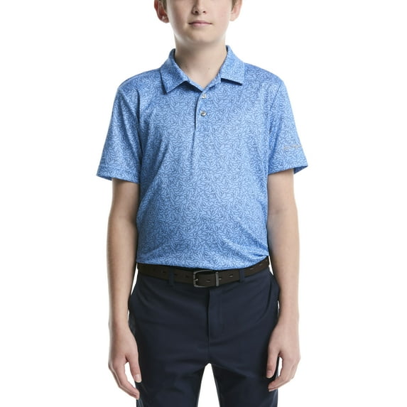 Ben Hogan Performance Boys Shark Print Short Sleeve Golf Polo Shirt, Sizes 4-18