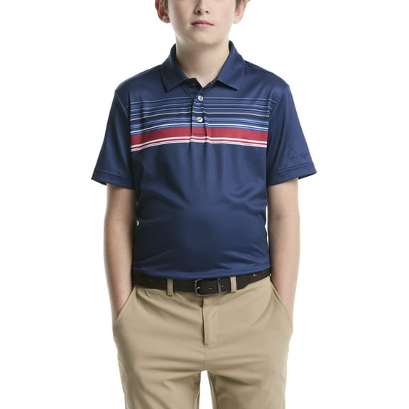 Ben Hogan Performance Boys Textured Chest Print Short Sleeve Golf Polo Shirt, Sizes 4-18