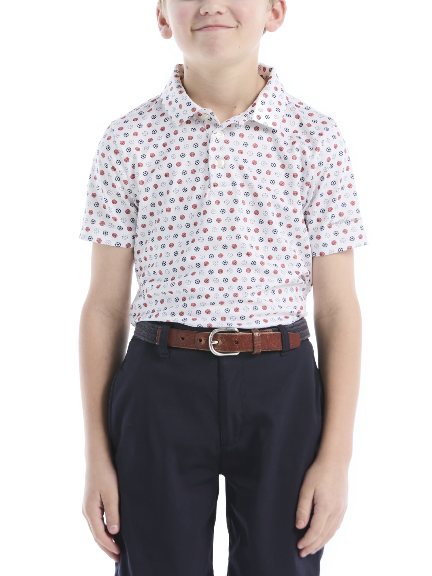 Ben Hogan Performance Little Boys and Big Boys Multi-Sports Printed Short Sleeve Golf Polo Shirt, Sizes 4-18