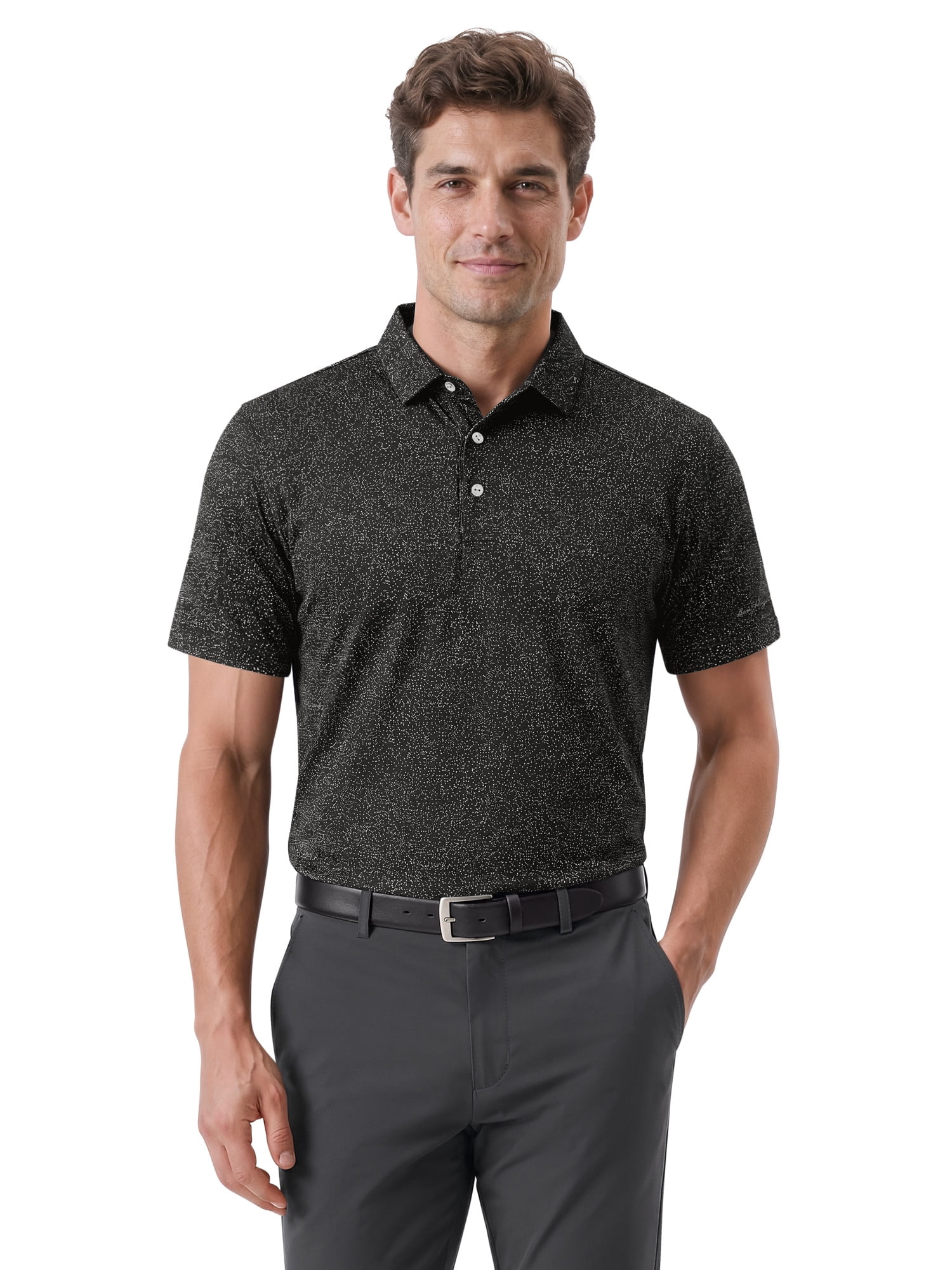 Ben Hogan Performance Men’s & Big Men's All-Over Micro-Confetti Short Sleeve Golf Polo Shirt, Sizes S-4XLT