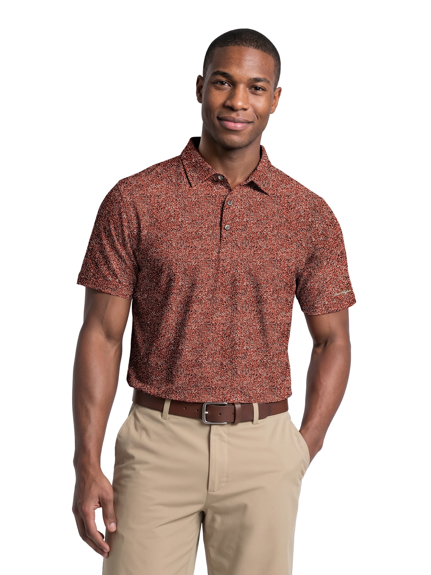Ben Hogan Performance Men’s & Big Men's All-Over Micro-Confetti Short Sleeve Golf Polo Shirt, Sizes S-4XLT