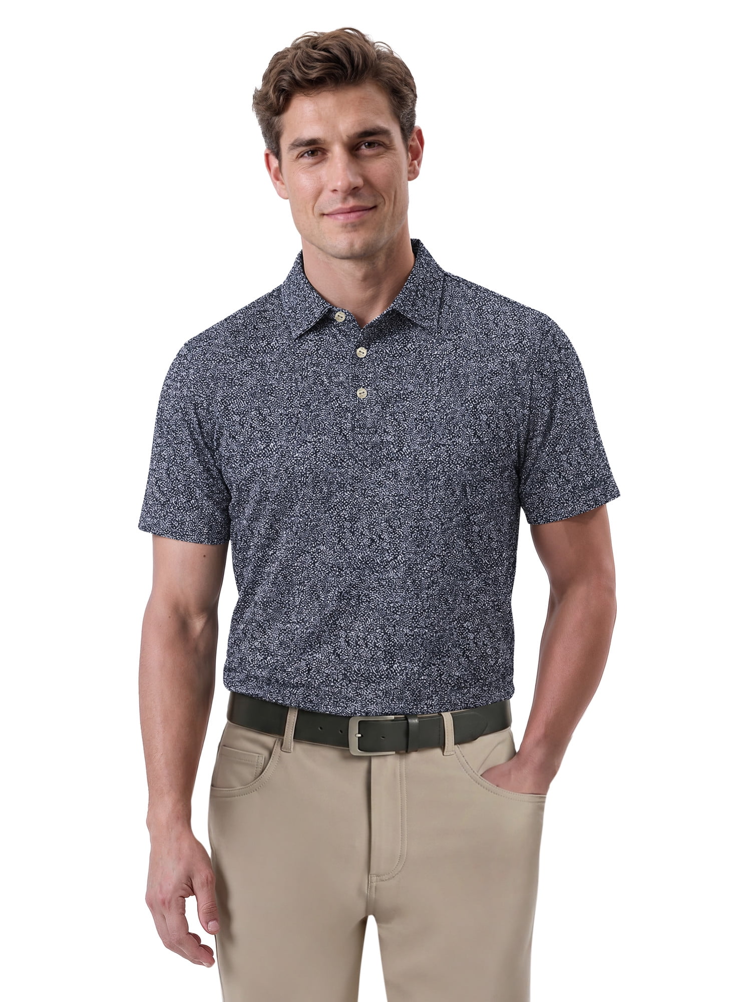 Ben Hogan Performance Men’s & Big Men's All-Over Micro-Confetti Short Sleeve Golf Polo Shirt, Sizes S-4XLT