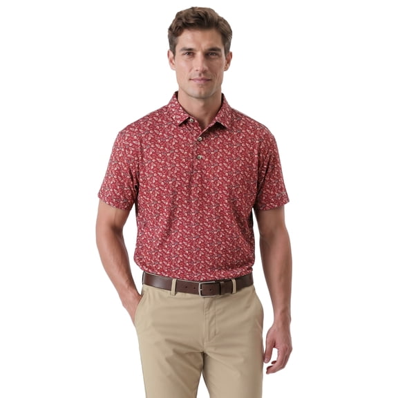 Ben Hogan Performance Men’s & Big Men's All-Over Tossed Print Short Sleeve Golf Polo Shirt, Sizes S-4XLT