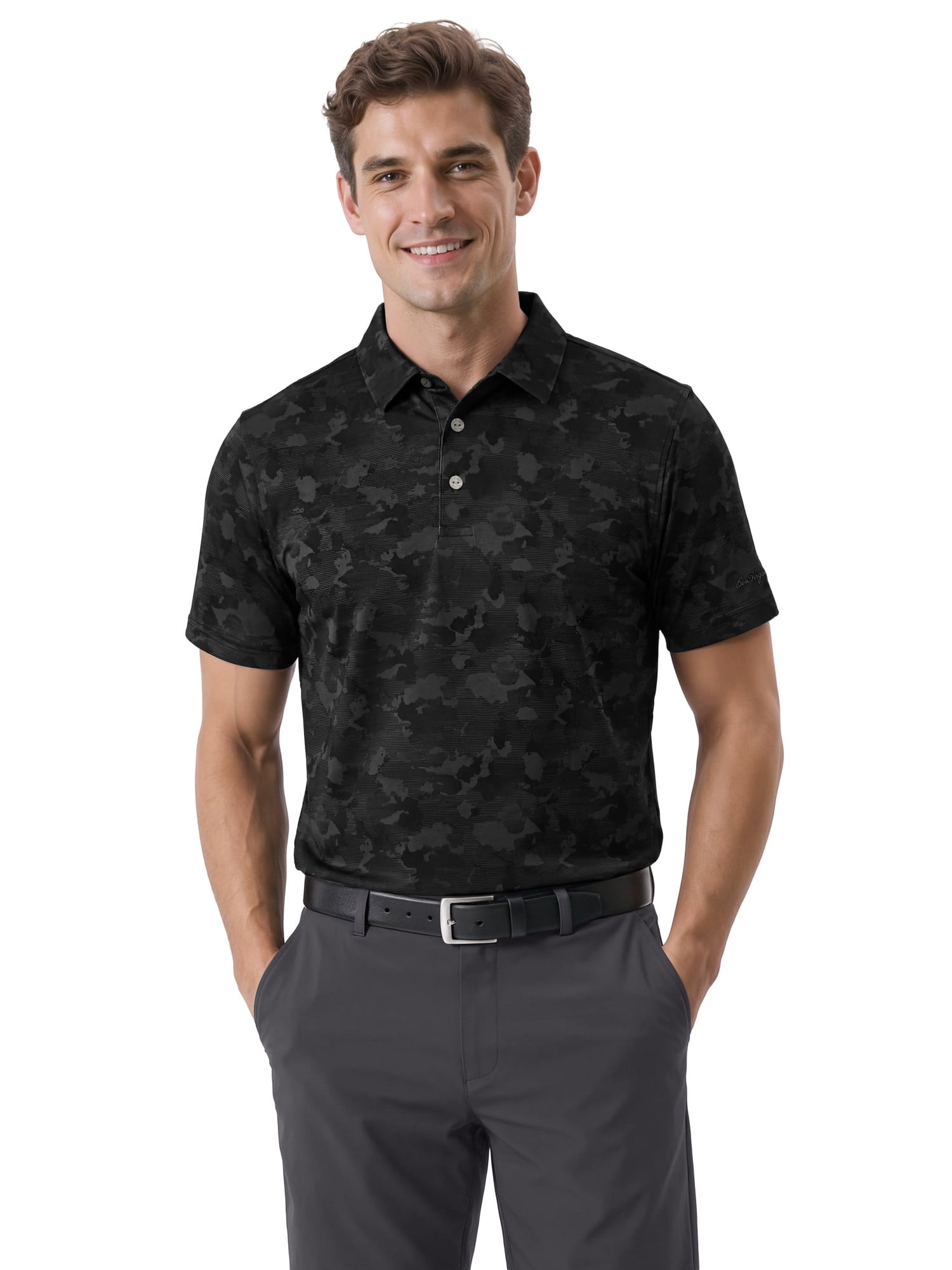 Ben Hogan Performance Men's & Big Men's Camouflage Print Short Sleeve Polo Shirt, Sizes S-4XLT