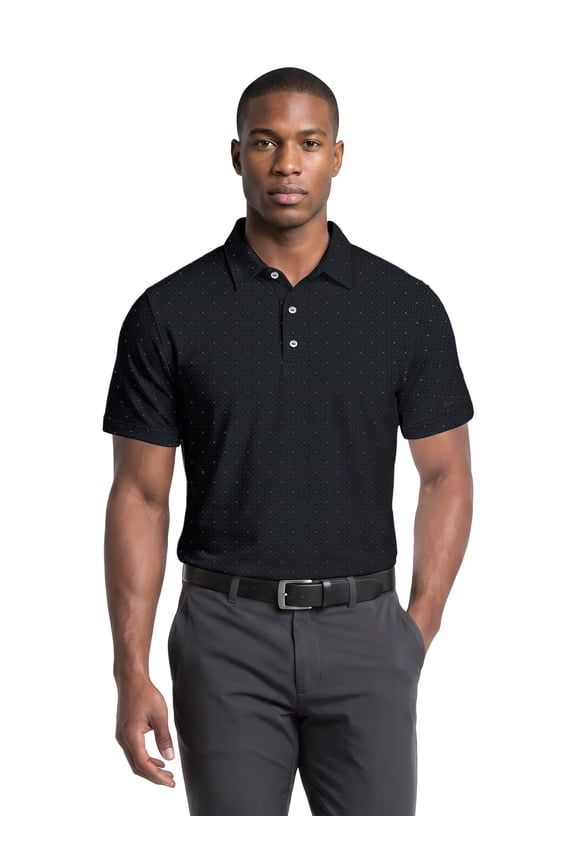 Performance Men's & Big Men's Gentleman Geo Print Short Sleeve Golf Polo Shirt, up to 5XL