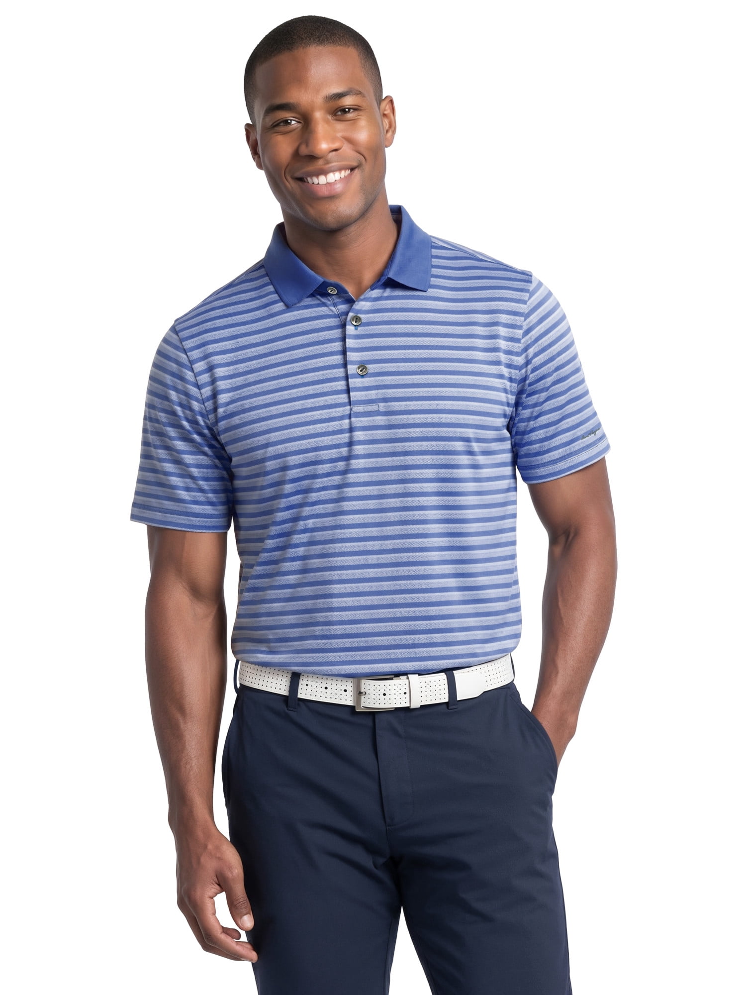 Ben Hogan Performance Men’s & Big Men's Herringbone Stripe Short Sleeve Golf Polo Shirt, Sizes S-4XLT