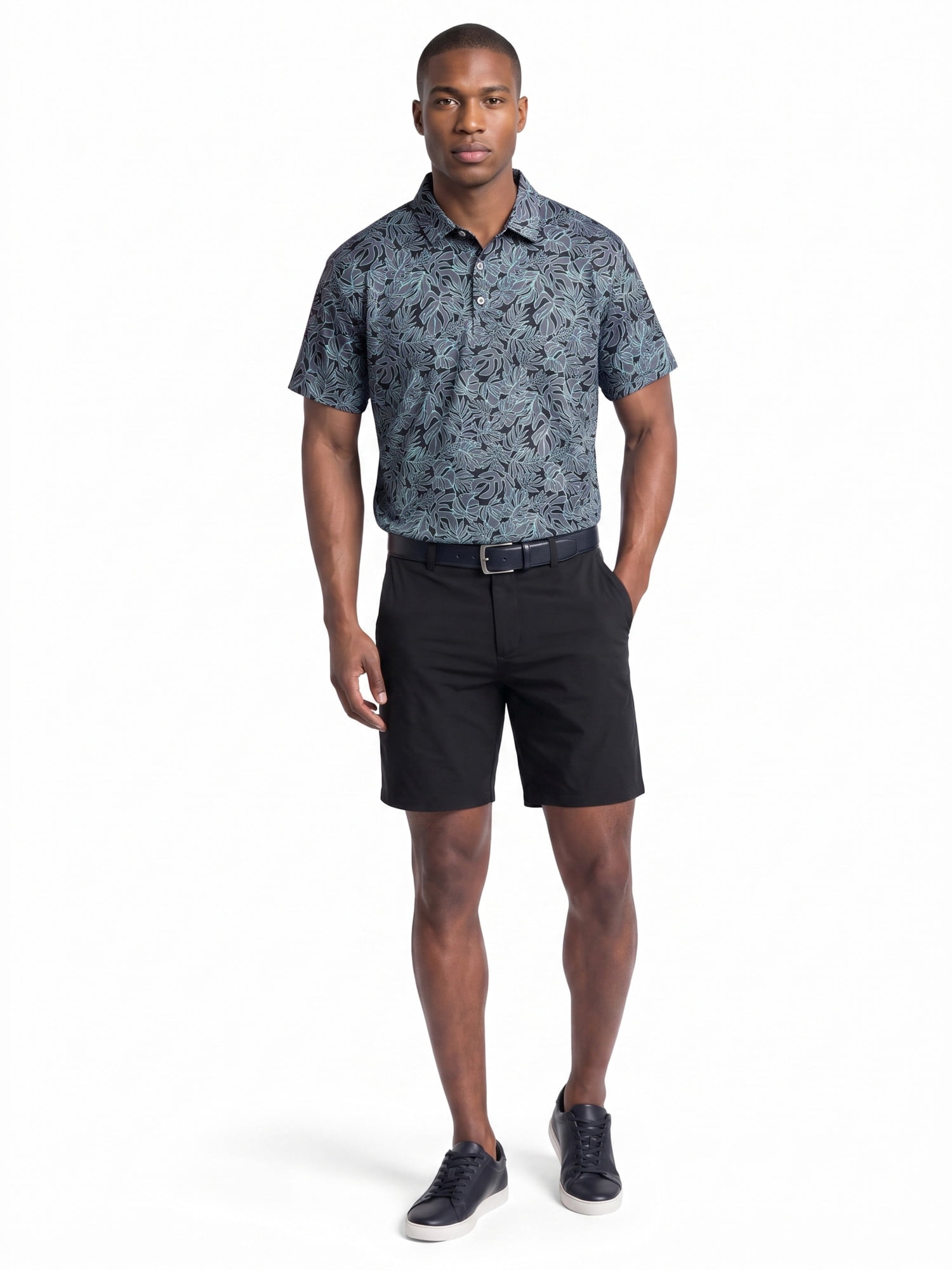 Ben Hogan Performance Men's & Big Men's Tropical Print Short Sleeve Polo Shirt, Sizes S-4XLT