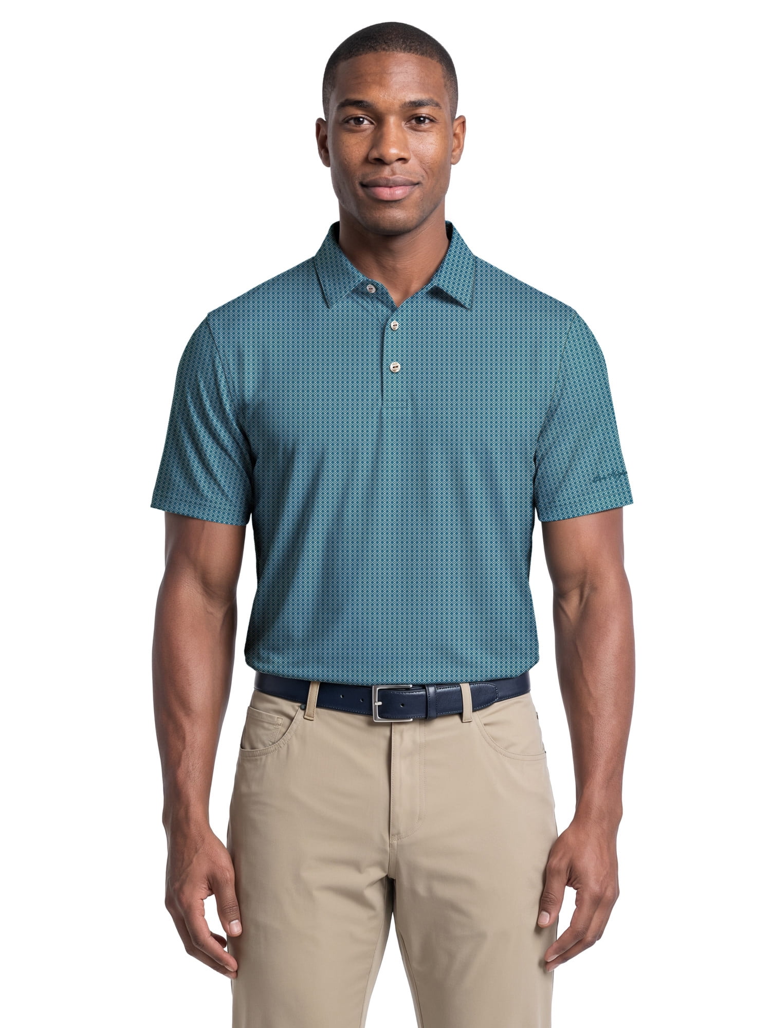 Ben Hogan Performance Men's & Big Men's Two Color Jacquard Short Sleeve Polo Shirt, Sizes S-4XLT
